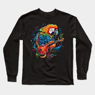 Parrot Playing Violin Long Sleeve T-Shirt